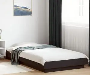 vidaXL Cadru de pat, negru, 75x190 cm, lemn prelucrat