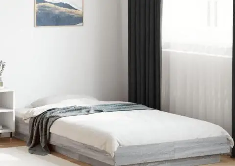 Cadru de pat, gri sonoma, 75x190 cm, lemn prelucrat - 1/5