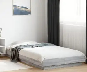 vidaXL Cadru de pat, gri sonoma, 75x190 cm, lemn prelucrat