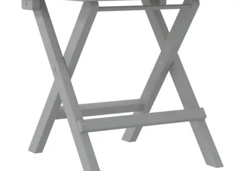 Șezlong cu masă, gri, lemn masiv de acacia - 5/5