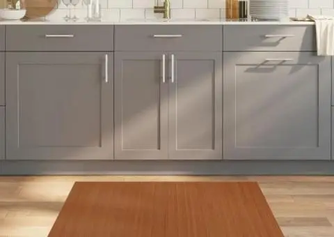 Covor dreptunghiular, maro, 100x100 cm, bambus - 1/5