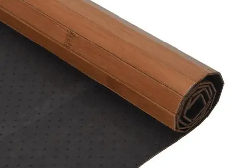 Covor dreptunghiular, maro, 100x100 cm, bambus - 5/5