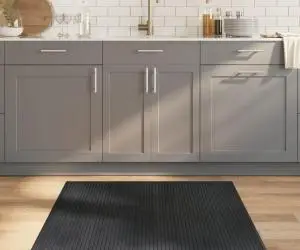 vidaXL Covor dreptunghiular, gri, 100x100 cm, bambus