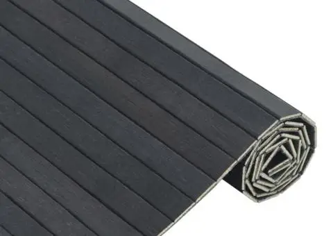 Covor dreptunghiular, gri, 100x100 cm, bambus - 4/5