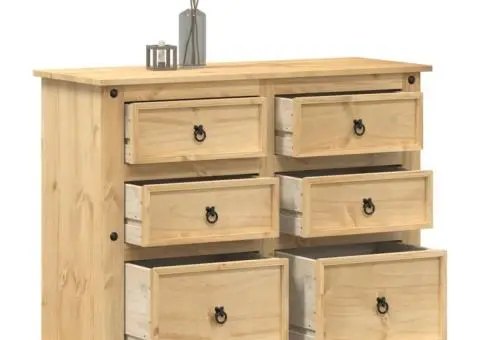 Dulap cu sertare „Corona”, 110x43x91 cm, lemn masiv de pin - 1/5