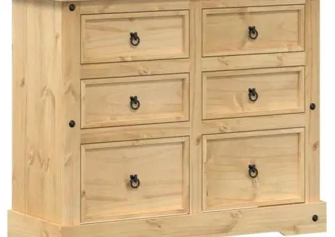 Dulap cu sertare „Corona”, 110x43x91 cm, lemn masiv de pin - 2/5