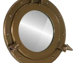 vidaXL Oglindă hublou de perete Ø30 cm aluminiu și sticlă