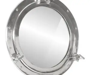 vidaXL Oglindă hubloul de pus pe perete Ø50 cm Aluminiu și Sticlă