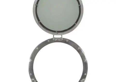 Oglindă hubloul de pus pe perete Ø50 cm Aluminiu și Sticlă - 4/5