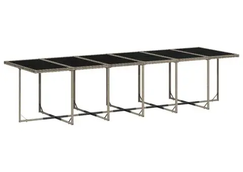 Set mobilier de grădină cu perne, 17 piese, gri, poliratan - 4/5