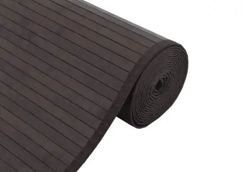 Covor dreptunghiular, maro închis, 70x200 cm, bambus - 4/5