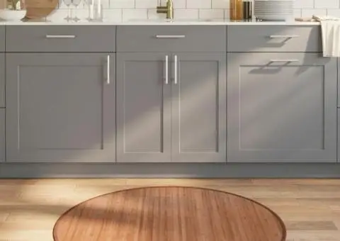 Covor rotund, natural, 100 cm, bambus - 1/5