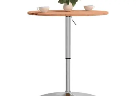 Masă de bar, Ø60x89,5 cm, lemn masiv de fag - 4/5