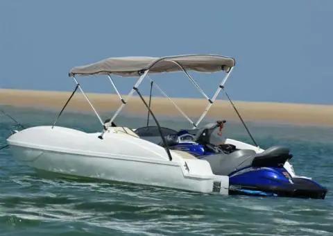 Parasolar Bimini 3 arcuri, pereți laterali 183x(170-182)x137 cm - 1/5