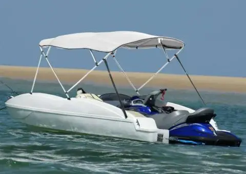 Parasolar Bimini 4 arcuri, pereți laterali 243x(170-182)x137 cm - 1/5