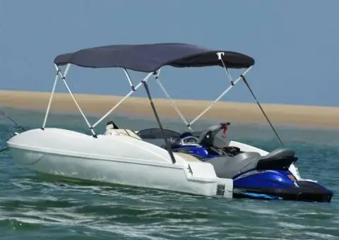 Parasolar Bimini 4 arcuri pereți laterali, 243x(200-213)x137 cm - 1/5