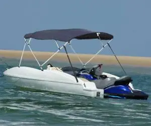 vidaXL Parasolar Bimini 4 arcuri pereți laterali, 243x(200-213)x137 cm
