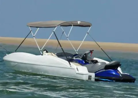 Parasolar Bimini 3 arcuri pereți din plasă 183x(154-167)x137 cm - 1/5