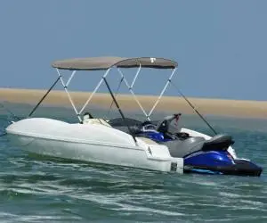 vidaXL Parasolar Bimini 3 arcuri pereți din plasă 183x(154-167)x137 cm