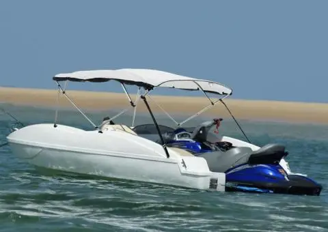 Parasolar Bimini 4 arcuri pereți din plasă 243x(185-198)x137 cm - 1/5