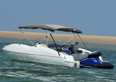 Parasolar Bimini 4 arcuri pereți din plasă 243x(170-182)x137 cm - 1/5