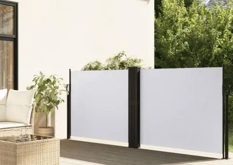 Copertină laterală retractabilă, alb, 100 x 1000 cm - 1/5