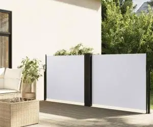 vidaXL Copertină laterală retractabilă, alb, 100 x 1000 cm