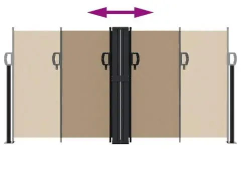 Copertină laterală retractabilă, gri taupe, 120 x 1000 cm - 5/5