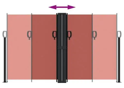 Copertină laterală retractabilă, cărămiziu, 140 x 1000 cm - 5/5