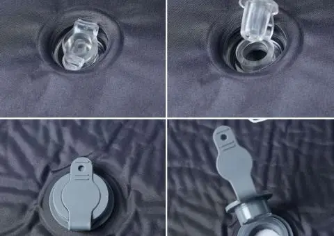 Saltea de camping auto-gonflabilă, cu pernă, 1 persoană, gri - 4/5