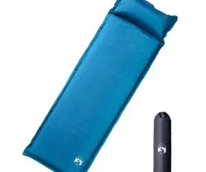 vidaXL Saltea de camping gonflabilă cu pernă, 1 persoană, turcoaz