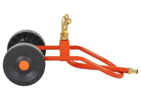 Sanie stropitoare cu roți, cap rotativ, roșu, oțel - 3/5