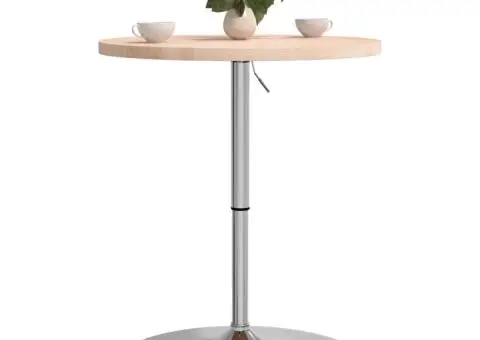 Masă de bar Ø60x90,5 cm din lemn masiv de stejar - 4/5