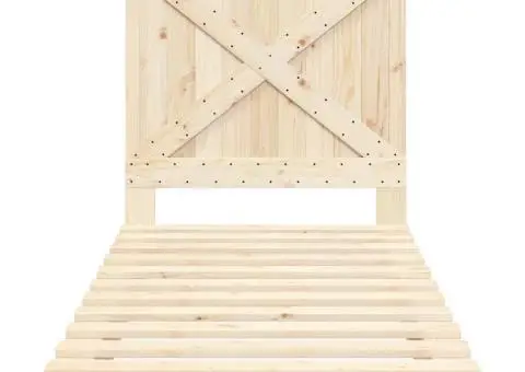 Cadru de pat cu tăblie, 90x200 cm, lemn masiv de pin - 5/5