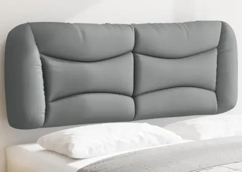 Pernă tăblie de pat, gri deschis, 120 cm, material textil - 1/5