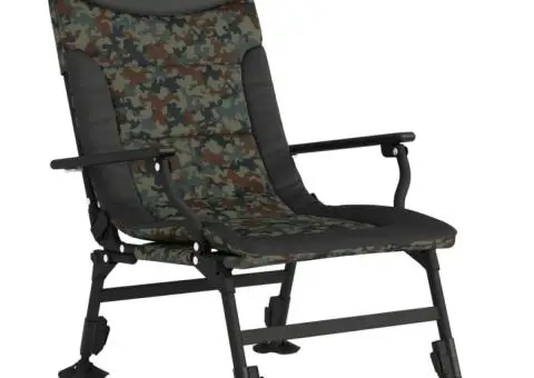 Scaun de pescuit cu cotieră, pliabil, camuflaj - 2/5