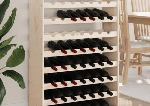 Suport de vinuri, 72,5x25x111,5 cm, lemn masiv de pin - 1/5