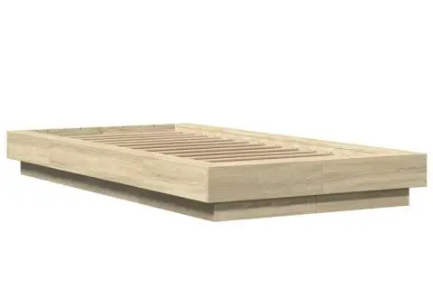 Cadru de pat cu LED, stejar sonoma, 90x190 cm, lemn prelucrat - 3/5