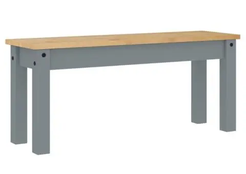 Banchetă de bucătărie Panama, gri, 105x30x45 cm, lemn masiv pin - 2/5