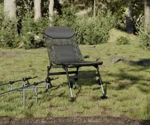 vidaXL Scaun de pescuit cu picioare reglabile pliabil camuflaj