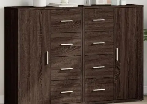 Dulapuri, 2 buc., stejar maro, 60x31x84cm, lemn prelucrat - 1/5