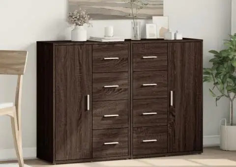 Dulapuri, 2 buc., stejar maro, 60x31x84cm, lemn prelucrat - 3/5