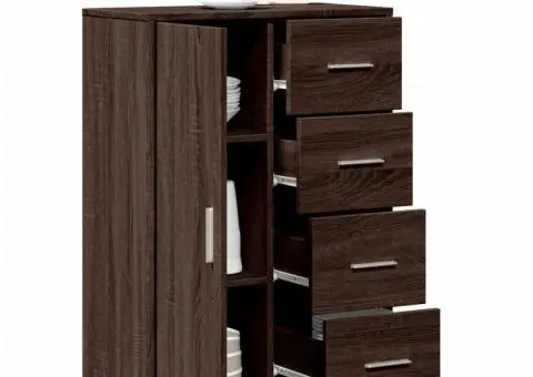 Dulapuri, 2 buc., stejar maro, 60x31x84cm, lemn prelucrat - 5/5