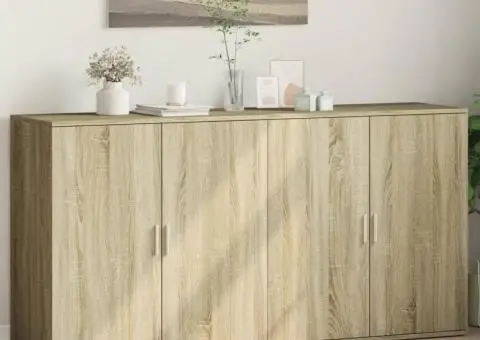 Dulapuri, 2 buc., stejar sonoma, 79x38x80 cm, lemn prelucrat - 1/5