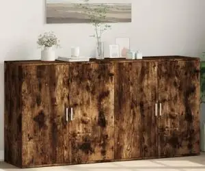 vidaXL Dulapuri, 2 buc., stejar fumuriu, 79x38x80 cm, lemn prelucrat