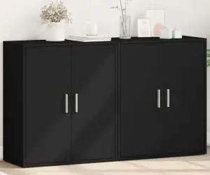 vidaXL Dulapuri, 2 buc., negru, 60x31x70 cm, lemn prelucrat