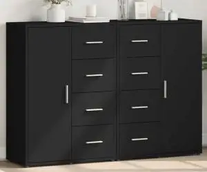 vidaXL Dulapuri, 2 buc., negru, 60x31x84 cm, lemn prelucrat