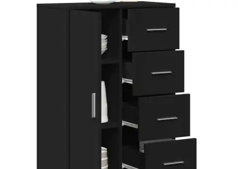 Dulapuri, 2 buc., negru, 60x31x84 cm, lemn prelucrat - 5/5