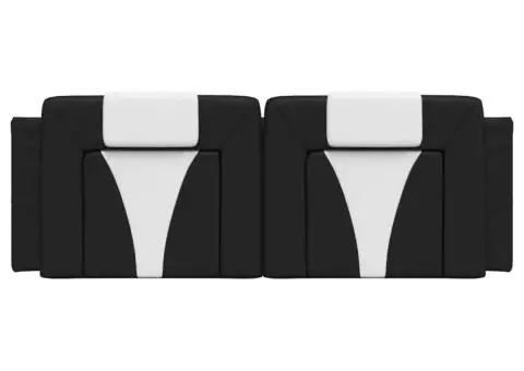 Pernă pentru tăblie pat, negru și alb, 140cm, piele artificială - 5/5