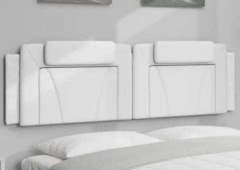 Pernă pentru tăblie pat, alb, 180 cm, piele artificială - 1/5